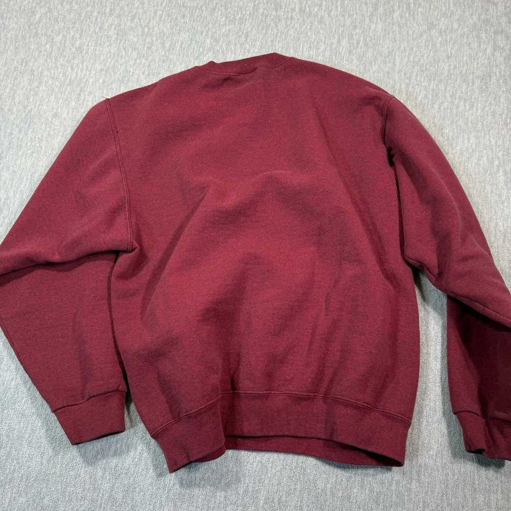 Wilson Sweatshirt Men M Maroon Crewneck Long Sleeve‎ Solid Fleece Solid VTG